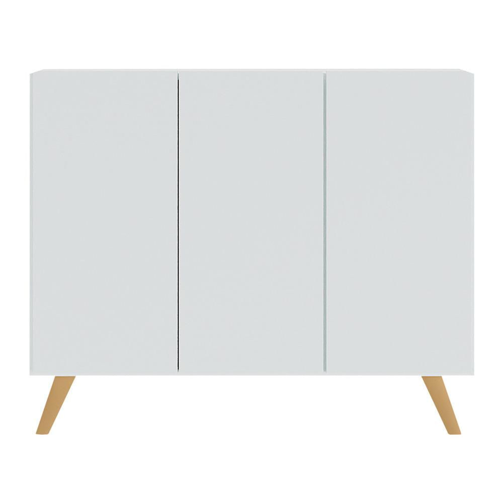 Encontraproduto.com.br - Aparador Buffet 3 Portas Retrô Veneza Multimóveis MP1009 Branco/Natural