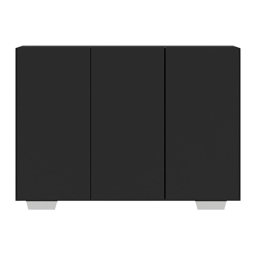 Encontraproduto.com.br - Aparador Buffet 3 Portas com Pés Quadrados Veneza Multimóveis MP1010 Preto/Branco