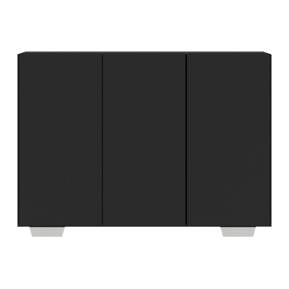 Encontraproduto.com.br - Aparador Buffet 3 Portas com Pés Quadrados Veneza Multimóveis MP1010 Preto/Branco