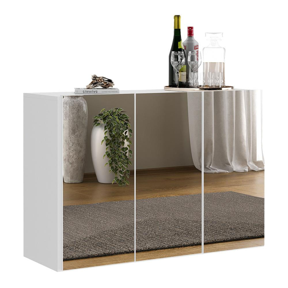 Encontraproduto.com.br - Aparador Buffet 3 Portas com Espelho Vegas Multimóveis MP1011 Branco