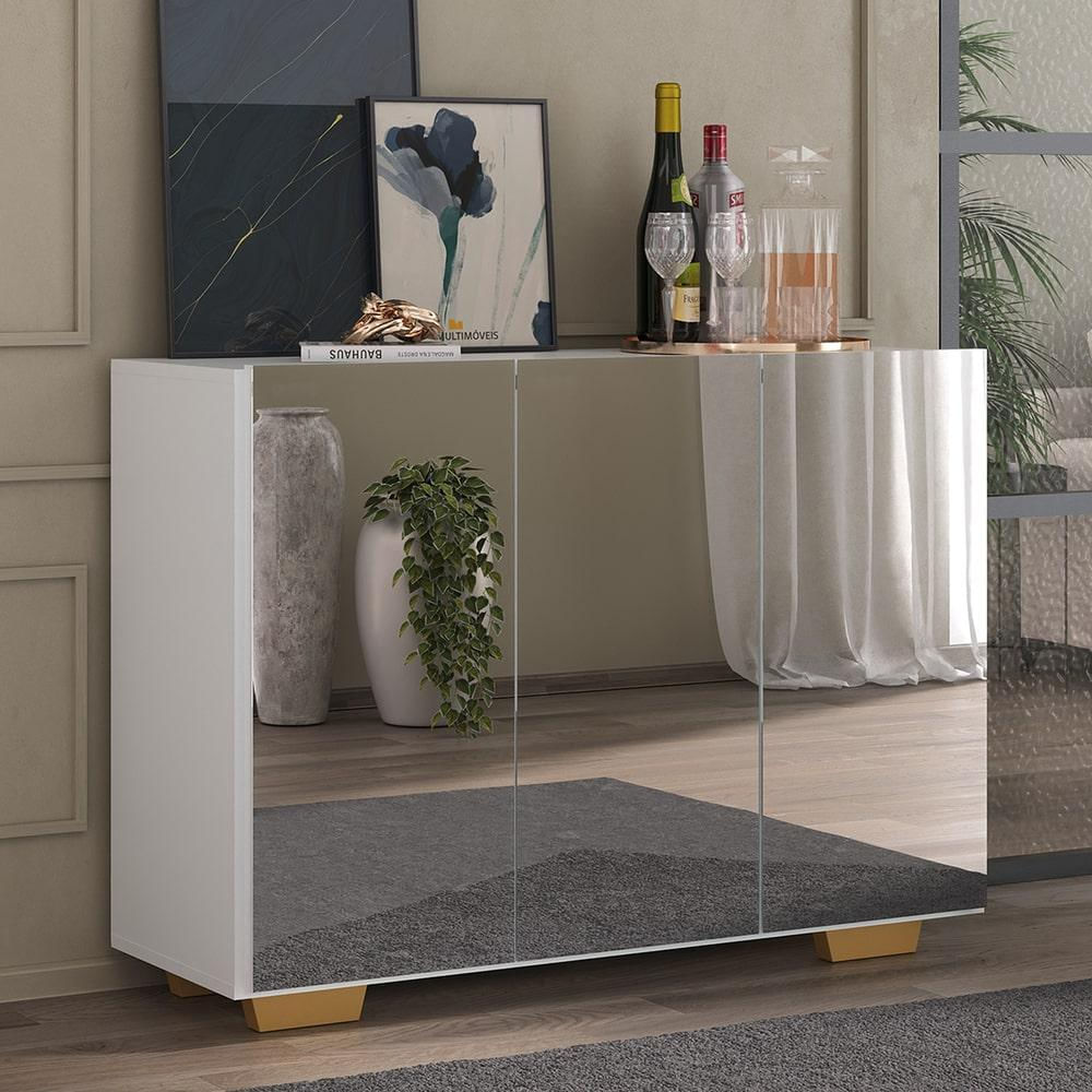 Encontraproduto.com.br - Aparador Buffet 3 Portas Vegas Multimóveis Mp1014 Bco/nat