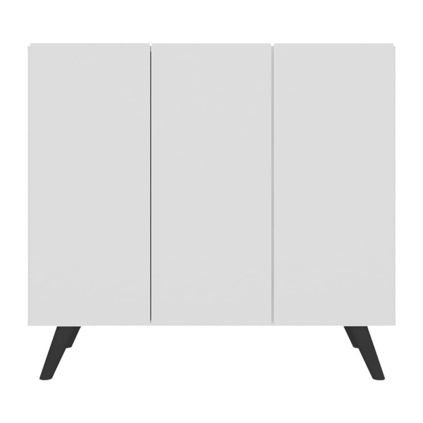 Encontraproduto.com.br - Armário Lavanderia Retrô com 3 Portas 90 cm Multimóveis MP5033 Branco/Preto