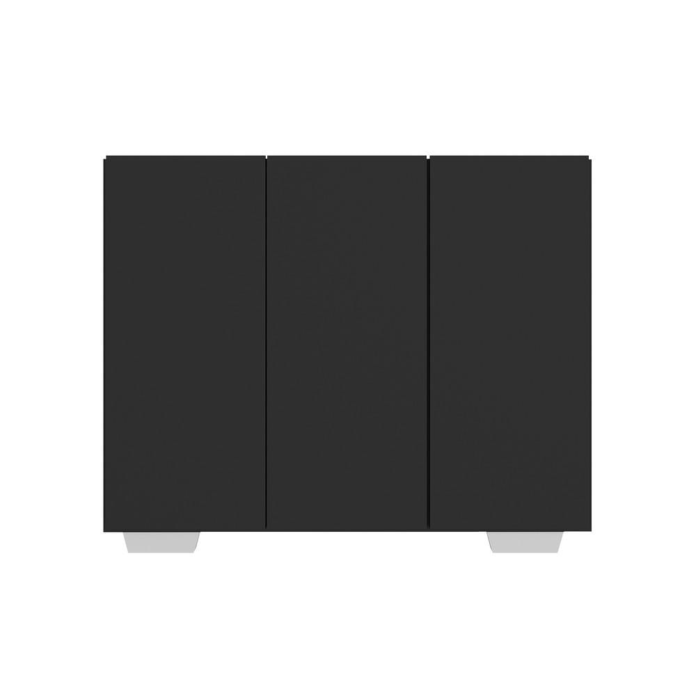 Encontraproduto.com.br - Armário Lavanderia com 3 Portas 90 cm Multimóveis MP5034 Preto/Branco
