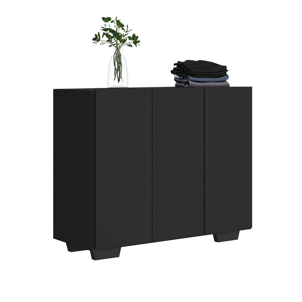 Encontraproduto.com.br - Armário Lavanderia com 3 Portas 90 cm Multimóveis MP5034 Preto