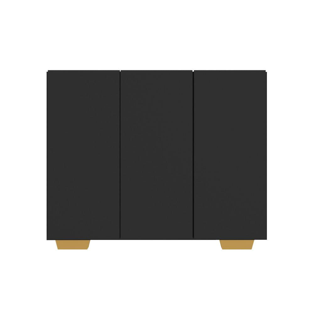 Encontraproduto.com.br - Armário Lavanderia com 3 Portas 90 cm Multimóveis MP5034 Preto/Natural