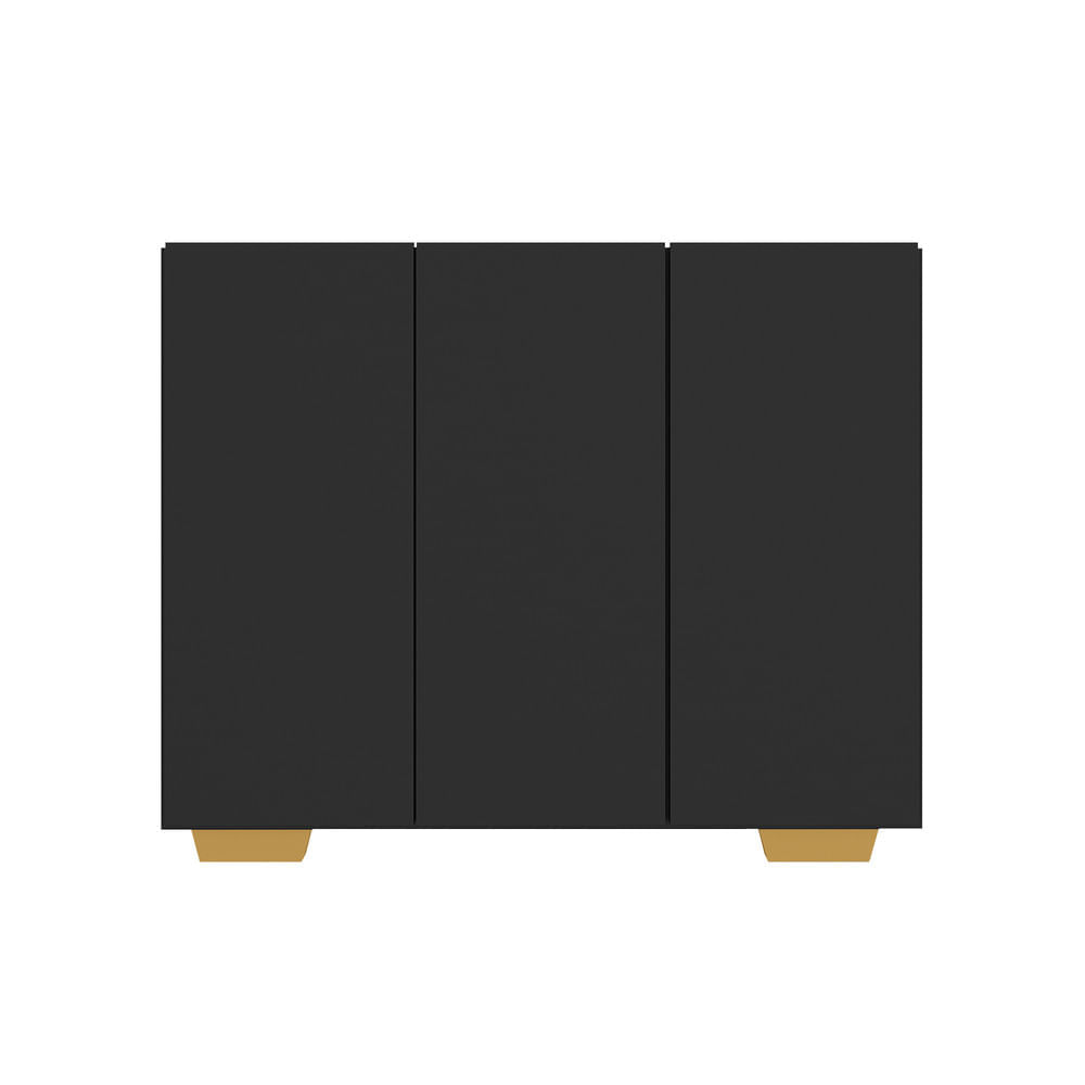 Encontraproduto.com.br - Armário Lavanderia com 3 Portas 90 cm Multimóveis MP5034 Preto/Natural