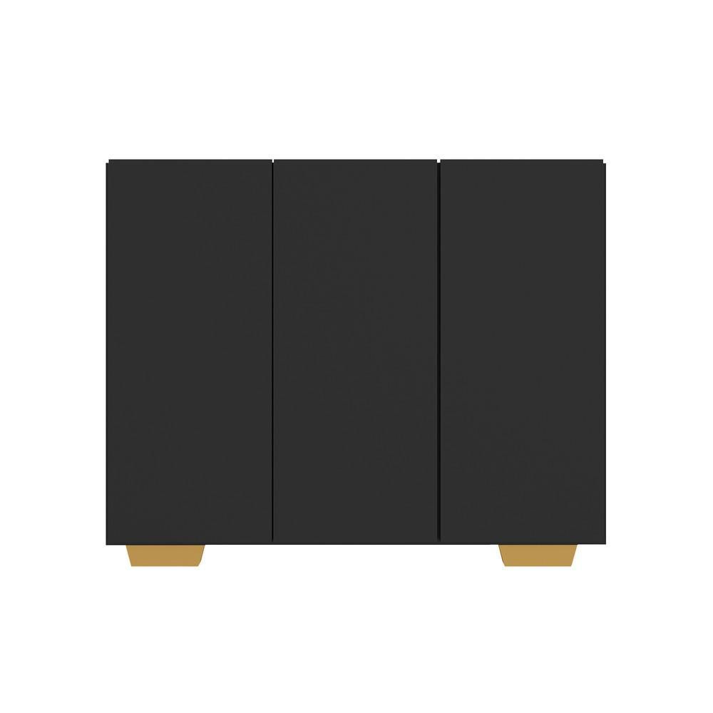Encontraproduto.com.br - Armário Lavanderia com 3 Portas 90 cm Multimóveis MP5034 Preto/Natural