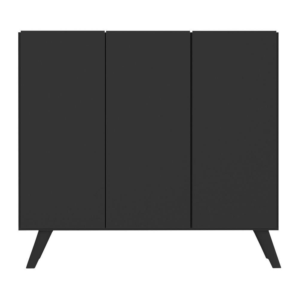 Encontraproduto.com.br - Sapateira Retrô 3 Portas Nina Multimóveis MP6018 Preta