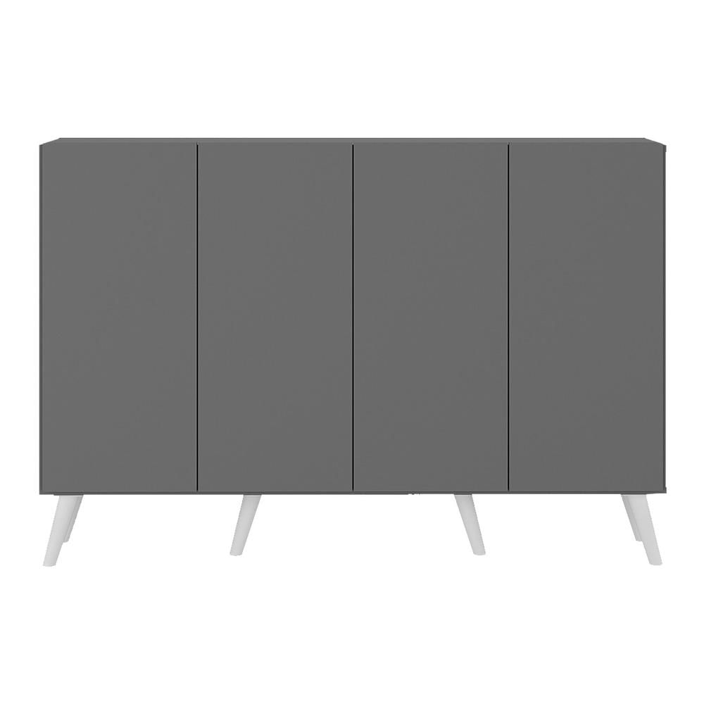 Encontraproduto.com.br - Aparador Buffet 4 Portas com Pés Retrô Veneza Multimóveis Grafite/Branco