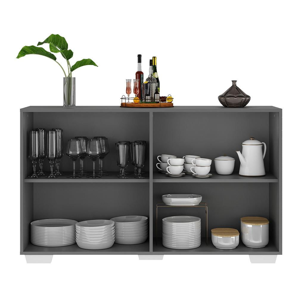 Balcão Cozinha Gabinete Pia 120Cm 2 Portas Mp3680.895 Preto