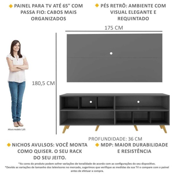 Encontraproduto.com.br - Rack com Painel TV 65