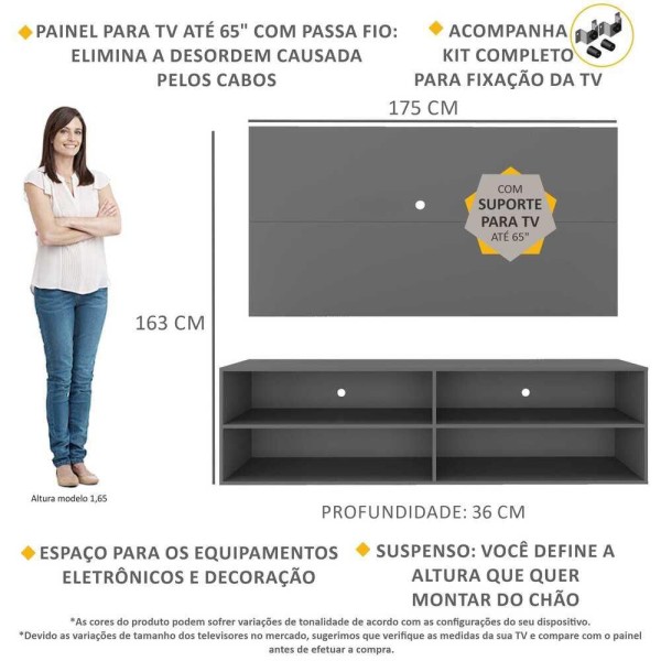 Encontraproduto.com.br - Rack com Painel e Suporte TV 65
