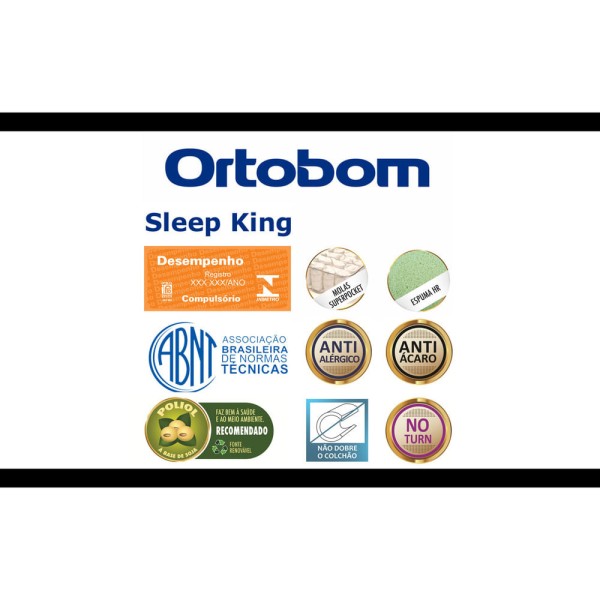Encontraproduto.com.br - Colchão Sleep King Solteiro (88x188x32) - Molas Superpocket (ensacadas), Ortopillow Ortobom