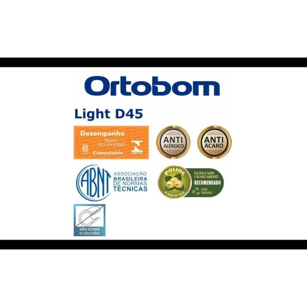 Encontraproduto.com.br - Colchão Light D45 Super King (193x203x20) - Espuma D45 Pró Aditivada de Alta Performance Ortobom