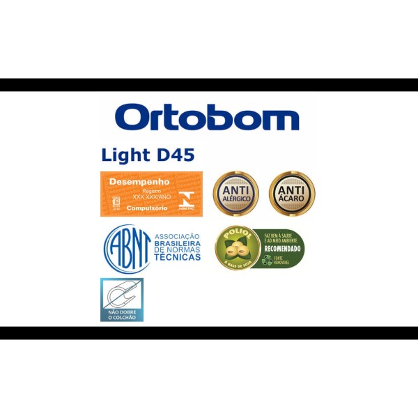 Encontraproduto.com.br - Colchão Light D45 Super King (193x203x20) - Espuma D45 Pró Aditivada de Alta Performance Ortobom