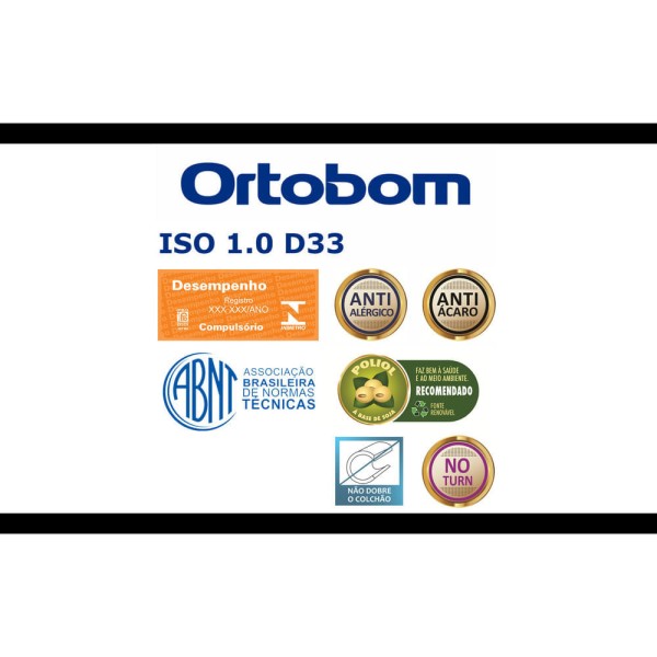 Encontraproduto.com.br - Colchão Iso 100 Ortopillow D33 Solteiro (78x188x28) - Espuma Pró Aditivada Alta Performance- Ortobom