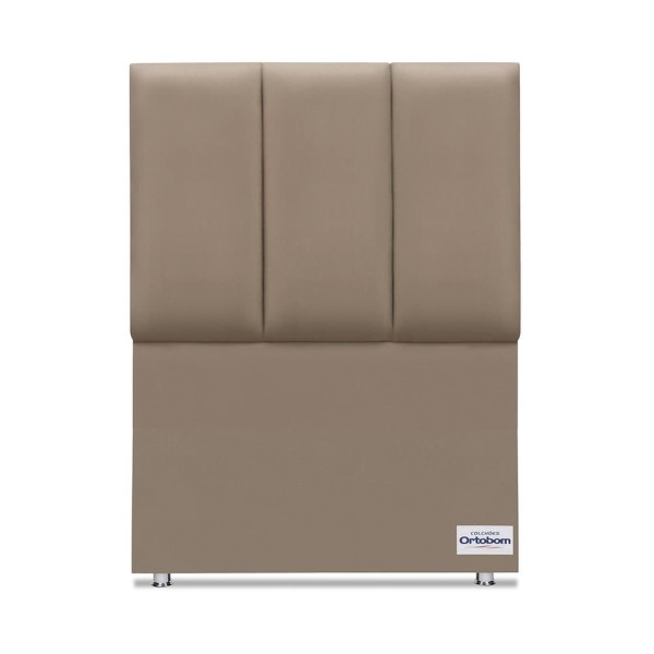 Encontraproduto.com.br - Cabeceira South Veluto Bege Solteiro (11x90x125) - Revestida em Camurça - Ortobom