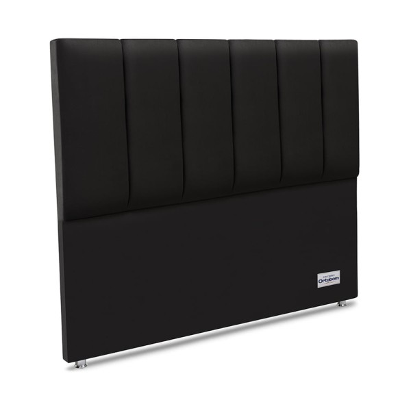 Encontraproduto.com.br - Cabeceira South Veluto Preto Casal (11x140x125) - Revestida em Camurça - Ortobom