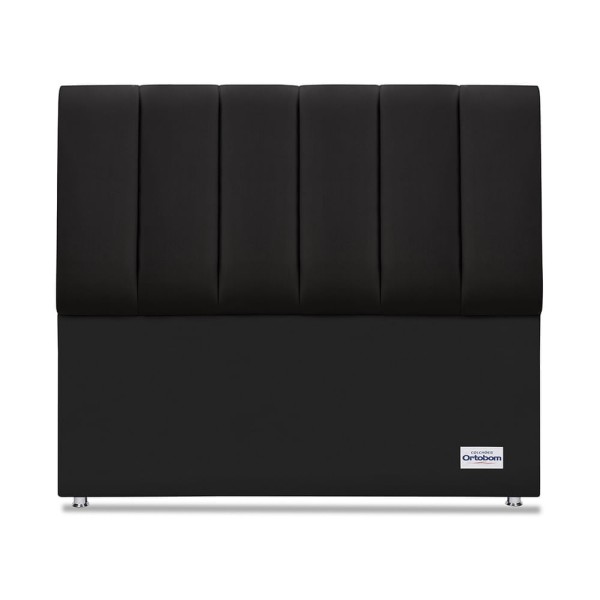 Encontraproduto.com.br - Cabeceira South Veluto Preto Casal (11x140x125) - Revestida em Camurça - Ortobom