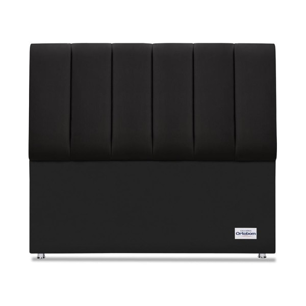 Encontraproduto.com.br - Cabeceira South Veluto Preto Casal (11x140x125) - Revestida em Camurça - Ortobom