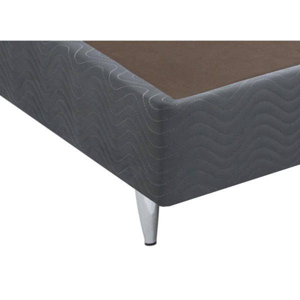 Encontraproduto.com.br - Base Sommier Camurça Cinza Solteiro (88x188x23) - Revestida em Camurça - Ortobom
