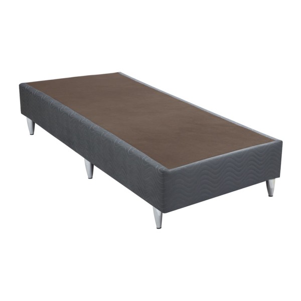 Encontraproduto.com.br - Base Sommier Camurça Cinza Solteiro (88x188x23) - Revestida em Camurça - Ortobom