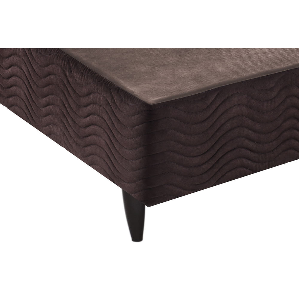 Base Sommier Camurça Marrom Queen (158x198x30) - Revestida em Camurça - Ortobom