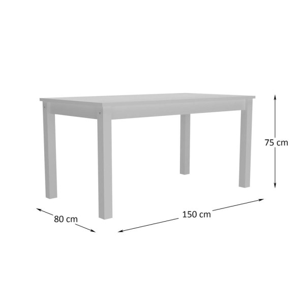 Encontraproduto.com.br - Mesa de Jantar Madeira Maciça/MDP 150cm Lívia Multimóveis CR5094 Branca
