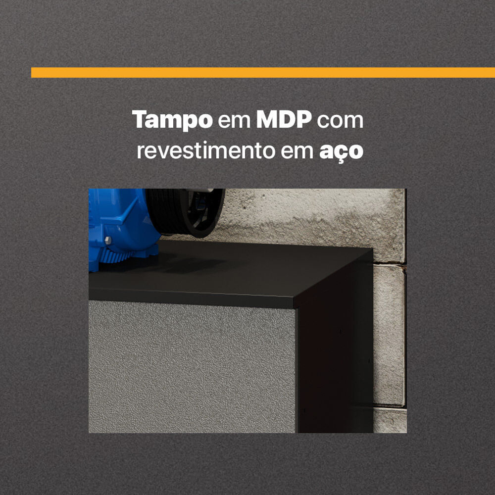 Encontraproduto.com.br - Balcão Aço Lavanderia Multiuso Multimóveis CR6045 Cinza/Pto