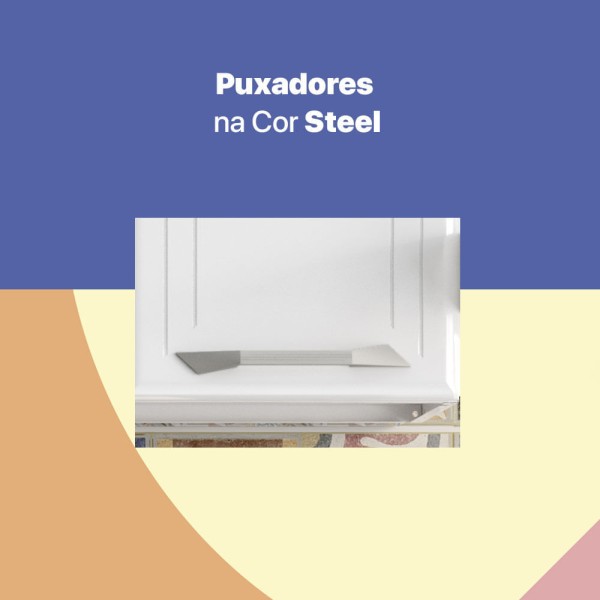 Encontraproduto.com.br - Armário de Cozinha de Aço Aéreo Triplo 105cm Rose Multimóveis CR6087 Branco