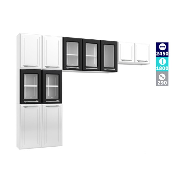 Encontraproduto.com.br - Cozinha de Aço Compacta 3 Peças Rose Multimóveis CR6104 Branco/Preto