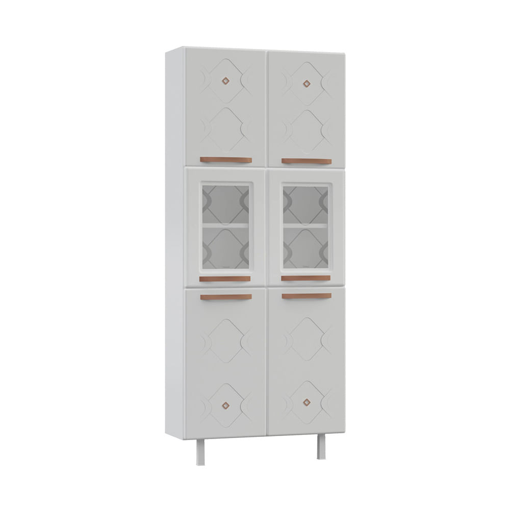 Encontraproduto.com.br - Paneleiro Duplo de Aço 80cm Regina Multimóveis Glass CR6132 Branco