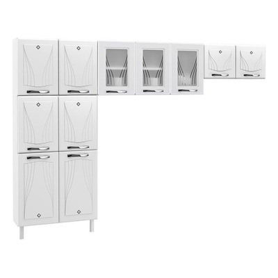 Cozinha de Aço Compacta Clara Multimóveis 3 Peças CR6152 Branco
