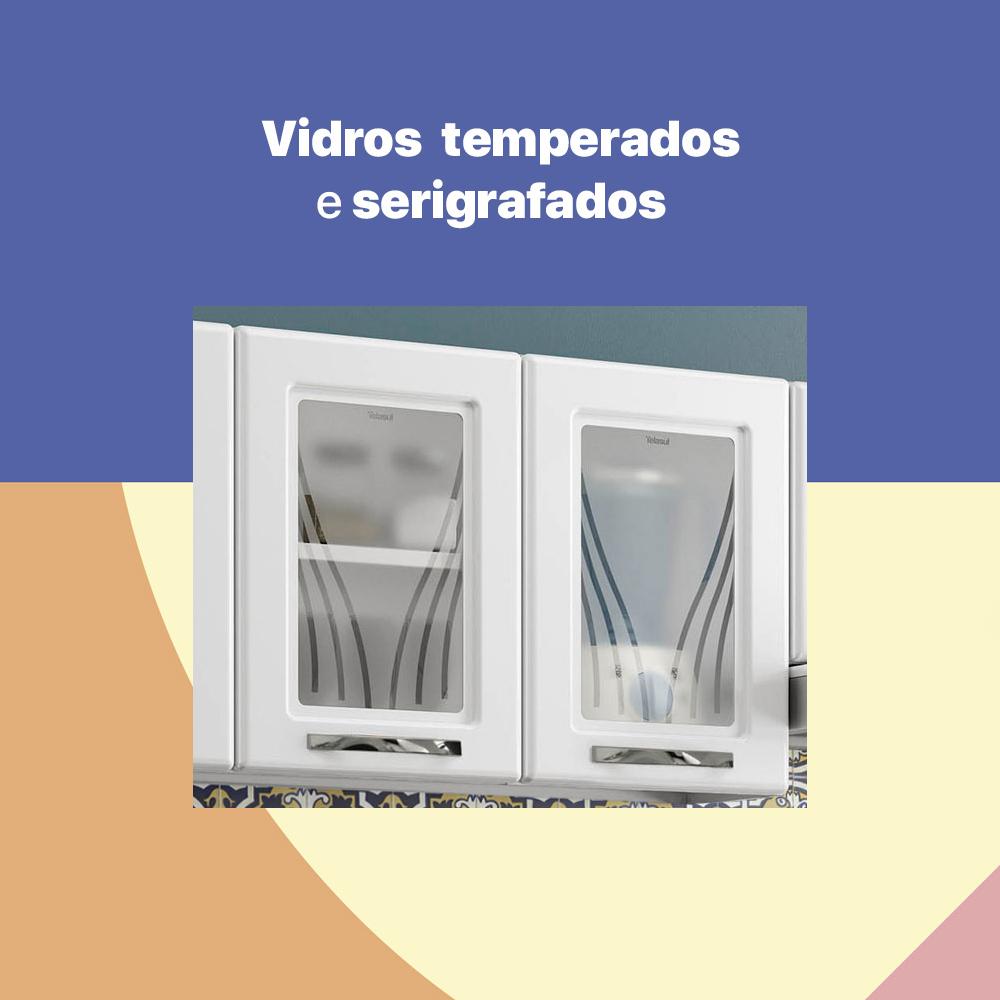 Encontraproduto.com.br - Cozinha de Aço Completa com Balcão para Pia Clara Multimóveis CR6154 Branco