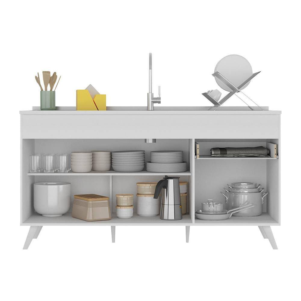Encontraproduto.com.br - Balcão Cozinha Gabinete Pia 150Cm 3 Portas Mp2072.891 Branco