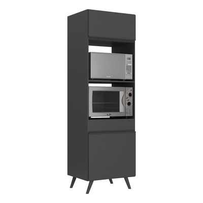 Paneleiro 2 Portas Para Forno E Microondas Veneza Multimóveis Mp3679.895 Preto