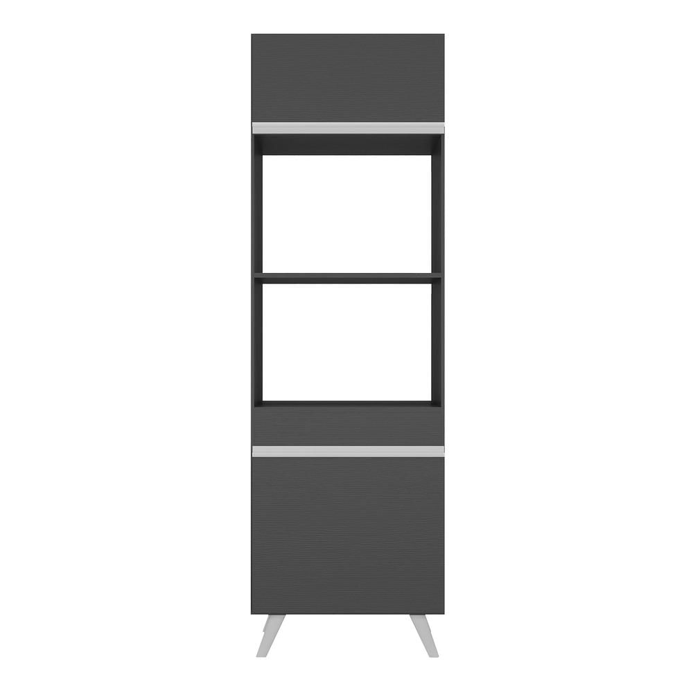 Encontraproduto.com.br - Paneleiro 2 Portas para Forno e Microondas Veneza Multimóveis MP3679.898 Preto/Branco