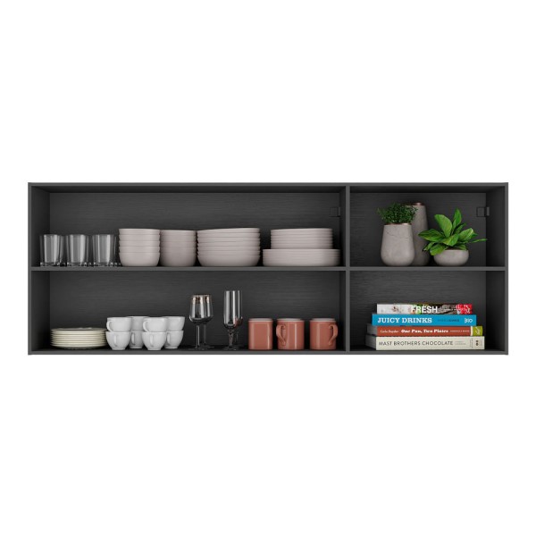 Encontraproduto.com.br - Armário de Cozinha Aéreo 150 cm 2 Portas Veneza Multimóveis MP3741.895 Preto