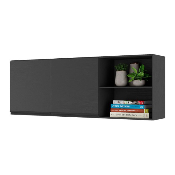 Encontraproduto.com.br - Armário de Cozinha Aéreo 150 cm 2 Portas Veneza Multimóveis MP3741.895 Preto