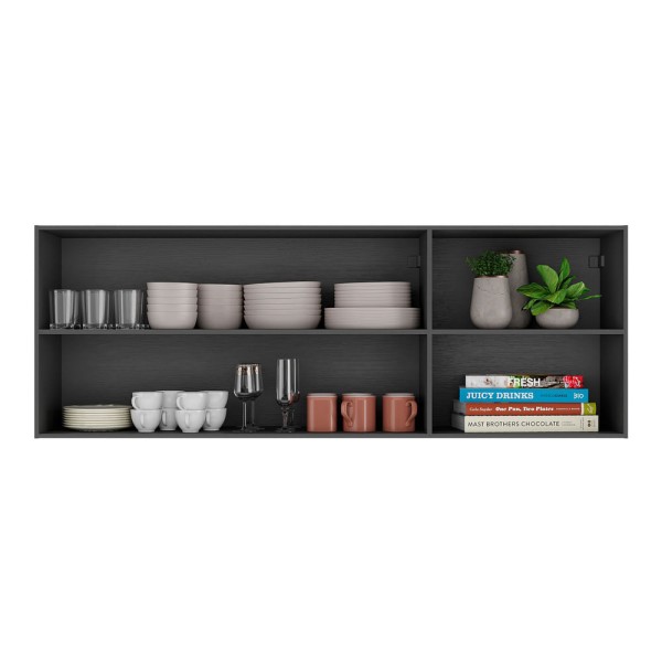 Encontraproduto.com.br - Armário de Cozinha Aéreo 150 cm 2 Portas Veneza Multimóveis MP3741.895 Preto