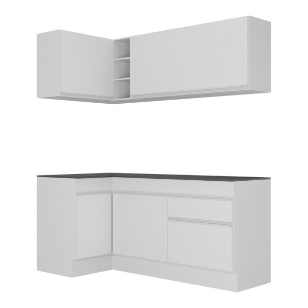 Encontraproduto.com.br - Armário de Cozinha Compacta de Canto com Rodapé Veneza Multimóveis MP2092.891 Branco