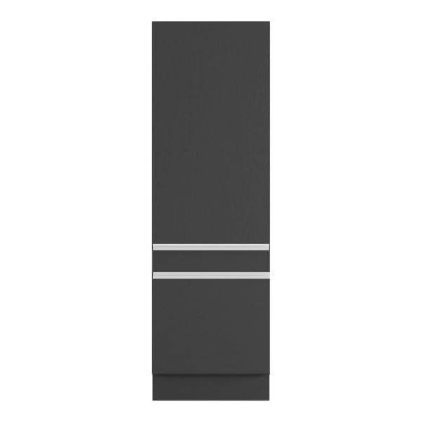 Encontraproduto.com.br - Paneleiro Com Rodapé 2 Portas Veneza Preto/branco