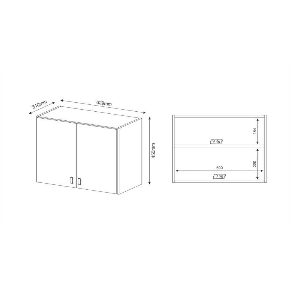 Encontraproduto.com.br - Armário Aéreo Multiuso 63 cm com 2 Portas Multimóveis CR30002 Branco