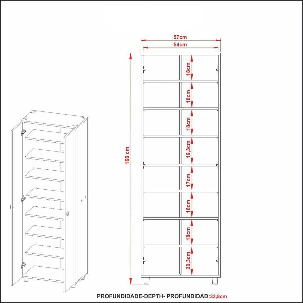 Armário Lavanderia Multiuso com 2 Portas Multimóveis CR30005 Branco