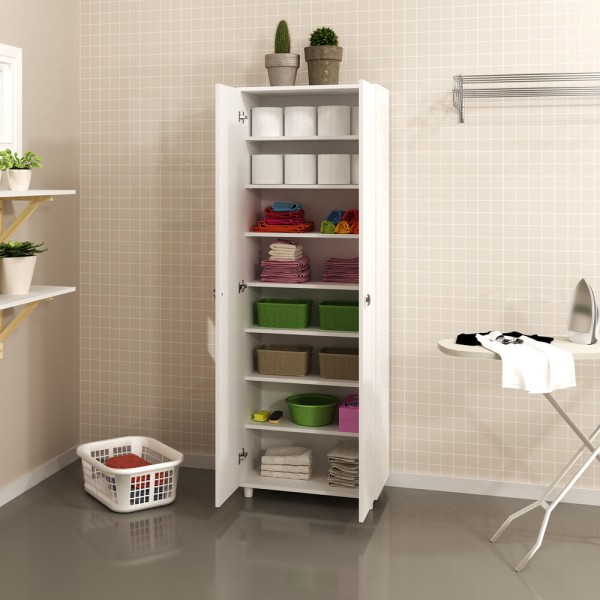 Encontraproduto.com.br - Armário Lavanderia Multiuso com 2 Portas Multimóveis CR30005 Branco