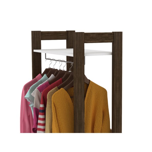 Encontraproduto.com.br - Armário Closet com 2 Gavetas Multimóveis CR35001 Branco/Nogal