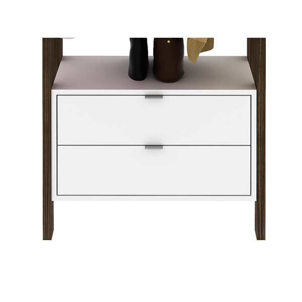 Encontraproduto.com.br - Armário Closet com 2 Gavetas Multimóveis CR35001 Branco/Nogal