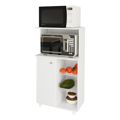 Encontraproduto.com.br - Balcão Fruteira para Forno e Microondas com 1 Porta Multimóveis CR20002 Branco