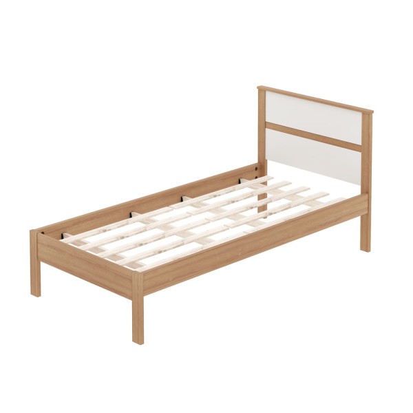 Encontraproduto.com.br - Cama de Solteiro para Colchão 88 x 188 cm Multimóveis CR35008 Amendoa/Branca