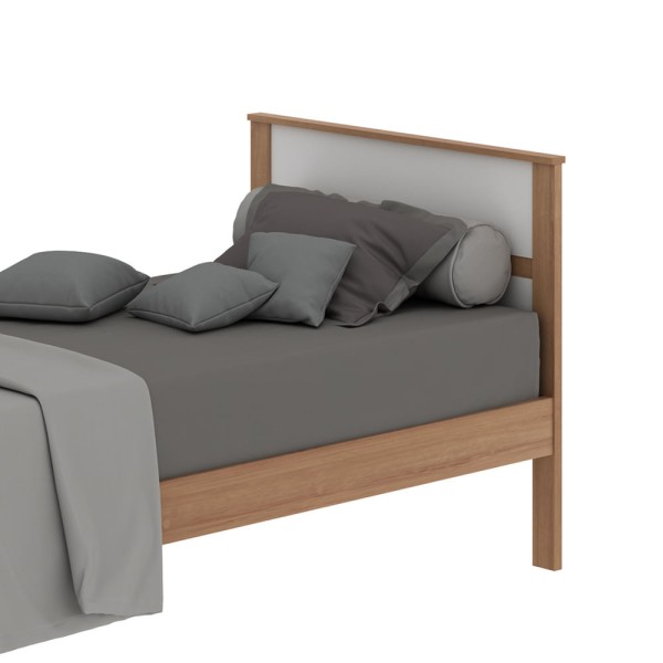Encontraproduto.com.br - Cama de Solteiro para Colchão 88 x 188 cm Multimóveis CR35008 Amendoa/Branca